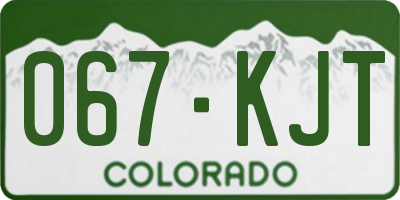 CO license plate 067KJT