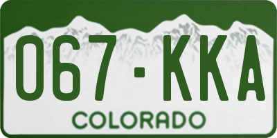 CO license plate 067KKA