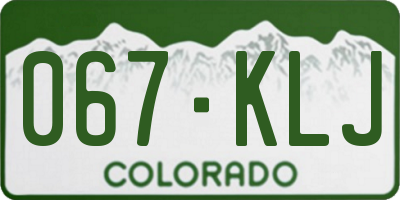 CO license plate 067KLJ
