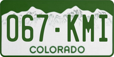 CO license plate 067KMI
