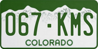 CO license plate 067KMS