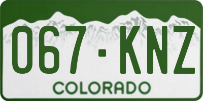 CO license plate 067KNZ