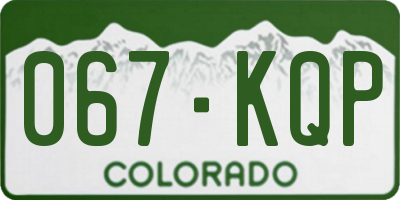 CO license plate 067KQP