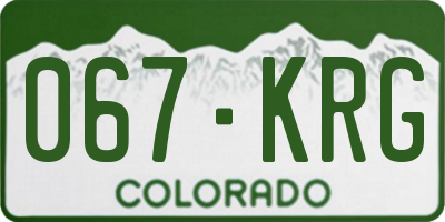 CO license plate 067KRG