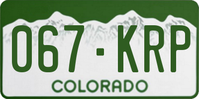 CO license plate 067KRP