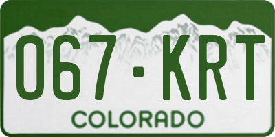 CO license plate 067KRT