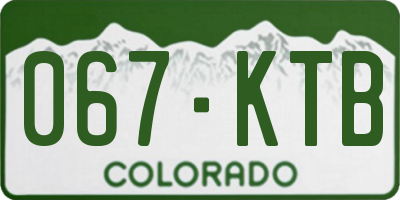 CO license plate 067KTB