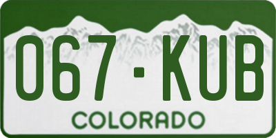 CO license plate 067KUB