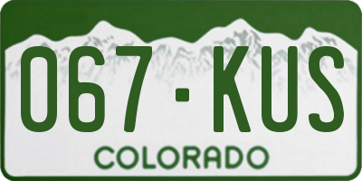 CO license plate 067KUS