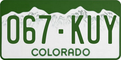 CO license plate 067KUY