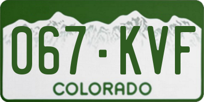 CO license plate 067KVF