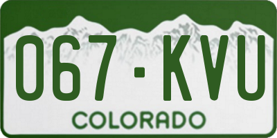 CO license plate 067KVU
