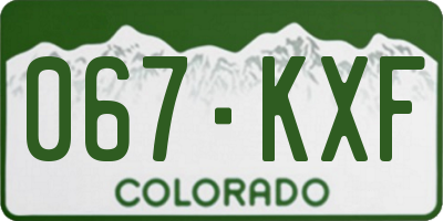 CO license plate 067KXF