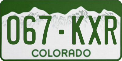 CO license plate 067KXR