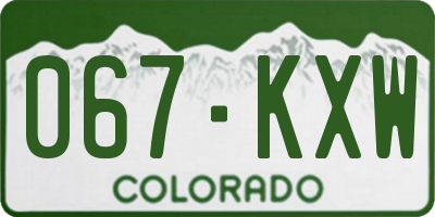 CO license plate 067KXW