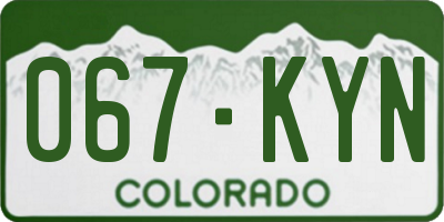 CO license plate 067KYN