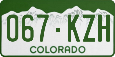 CO license plate 067KZH