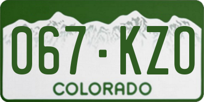 CO license plate 067KZO