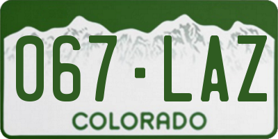 CO license plate 067LAZ