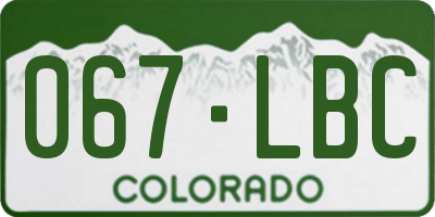 CO license plate 067LBC