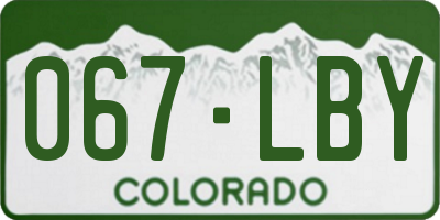 CO license plate 067LBY