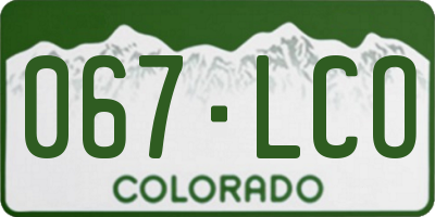 CO license plate 067LCO