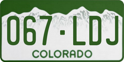 CO license plate 067LDJ