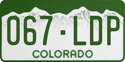 CO license plate 067LDP