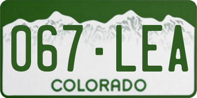 CO license plate 067LEA