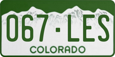 CO license plate 067LES