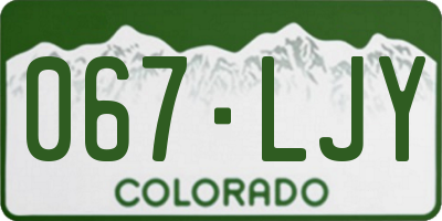 CO license plate 067LJY