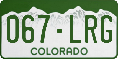 CO license plate 067LRG