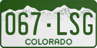 CO license plate 067LSG