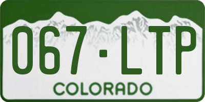 CO license plate 067LTP