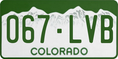 CO license plate 067LVB