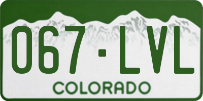 CO license plate 067LVL