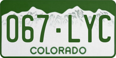 CO license plate 067LYC