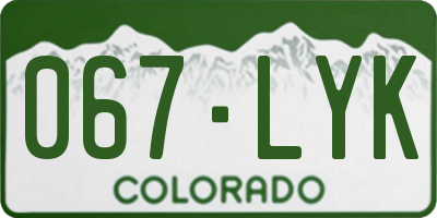 CO license plate 067LYK
