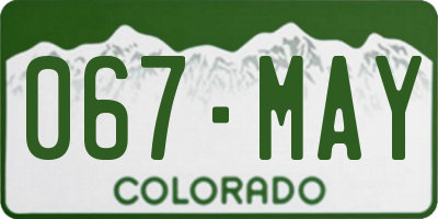 CO license plate 067MAY