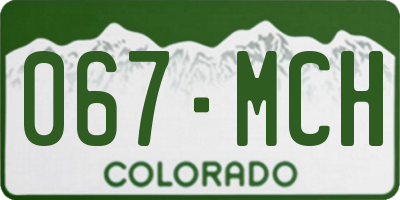 CO license plate 067MCH