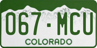 CO license plate 067MCU