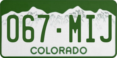 CO license plate 067MIJ