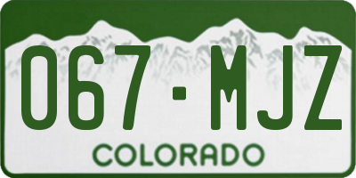 CO license plate 067MJZ
