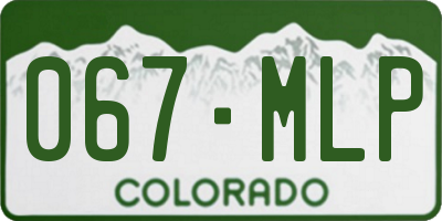 CO license plate 067MLP