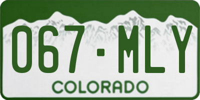 CO license plate 067MLY