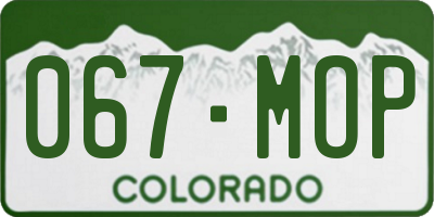CO license plate 067MOP