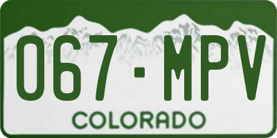 CO license plate 067MPV