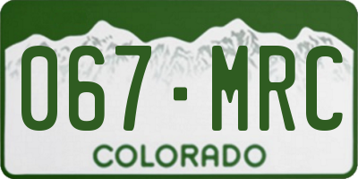 CO license plate 067MRC
