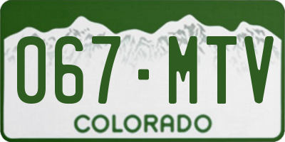 CO license plate 067MTV
