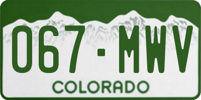 CO license plate 067MWV